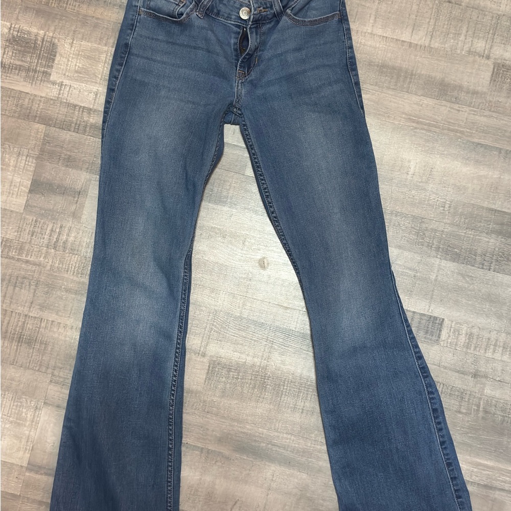 Hollister Women's Flare Jeans in Deep Blue